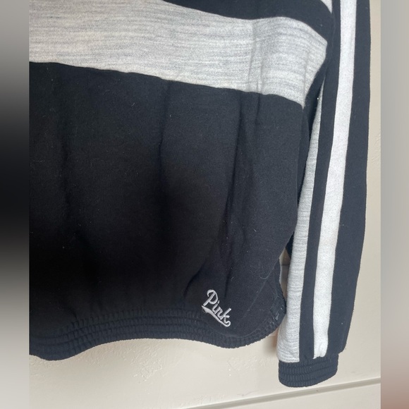 PINK - L striped 1/4 zip sweatshirt - Picture 2 of 2